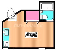 小川マンション(ワンルーム/2階)の間取り写真