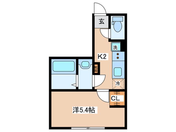 ポーラスター南橋本II(1K/2階)の間取り写真