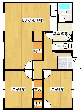 7条西11丁目 2階(2LDK/2階)の間取り写真