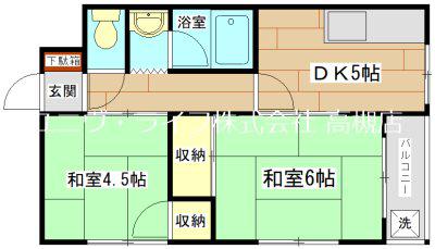 フローレスハイツ(2DK/2階)の間取り写真