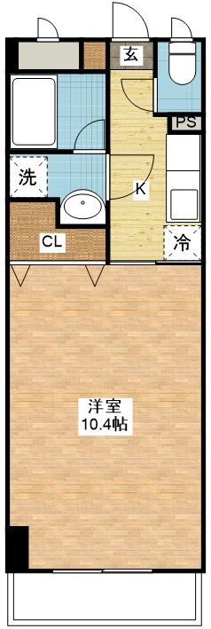 ブランドール大井手(1K/5階)の間取り写真