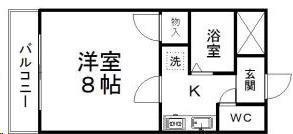 ビューパレス鹿野(1K/1階)の間取り写真