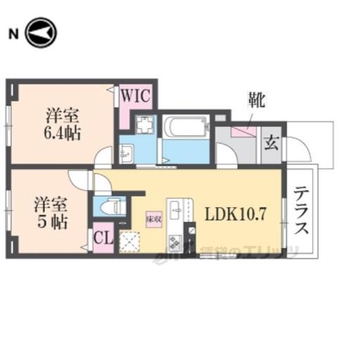 ベル・エクラ1(2LDK/2階)の間取り写真