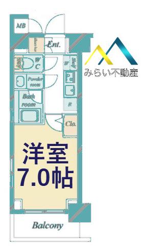 ドゥーエ新横浜(1K/11階)の間取り写真