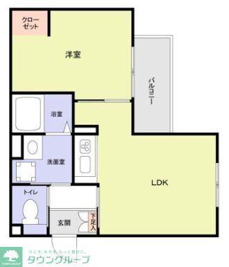 マンションシバガミ(1LDK/3階)の間取り写真