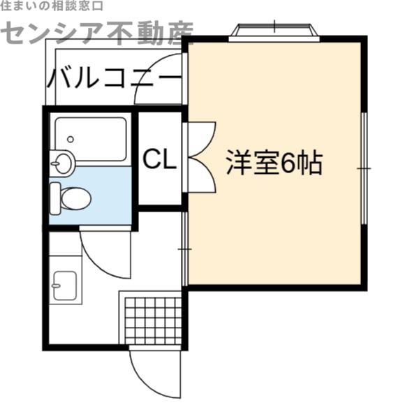 リバティー中央(1K/5階)の間取り写真