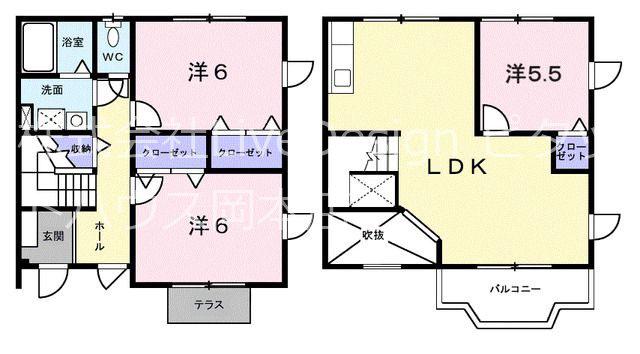 ハイツ松田(3LDK/1階)の間取り写真