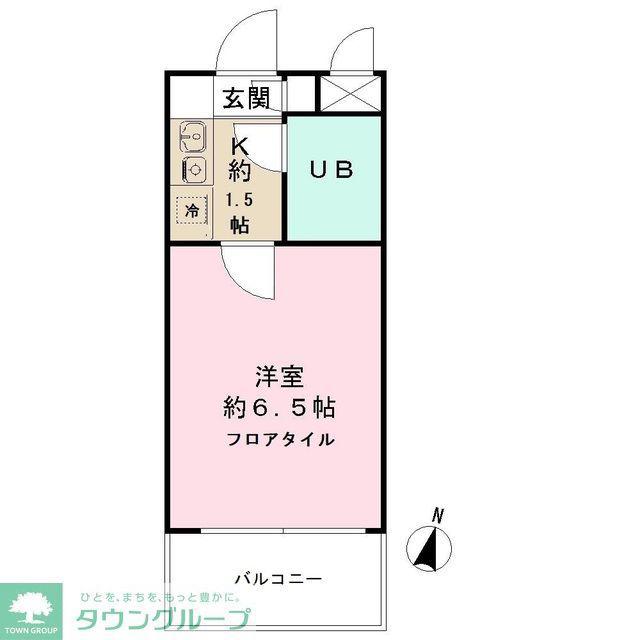 トレンタハウス桜新町(1K/2階)の間取り写真