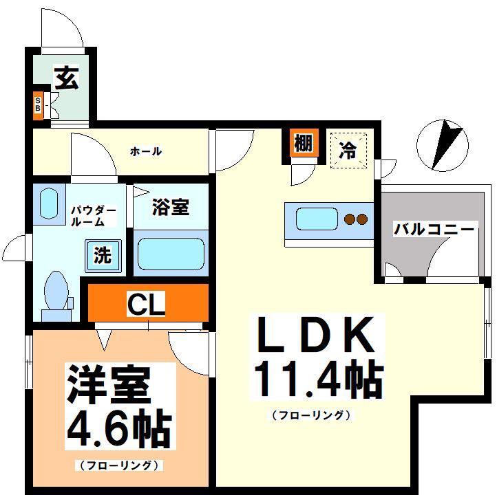 ALVER代田橋(1LDK/3階)の間取り写真