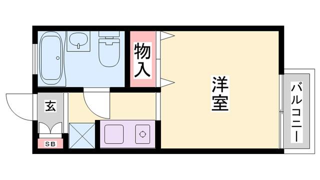 マドモアゼル青山(1K/1階)の間取り写真