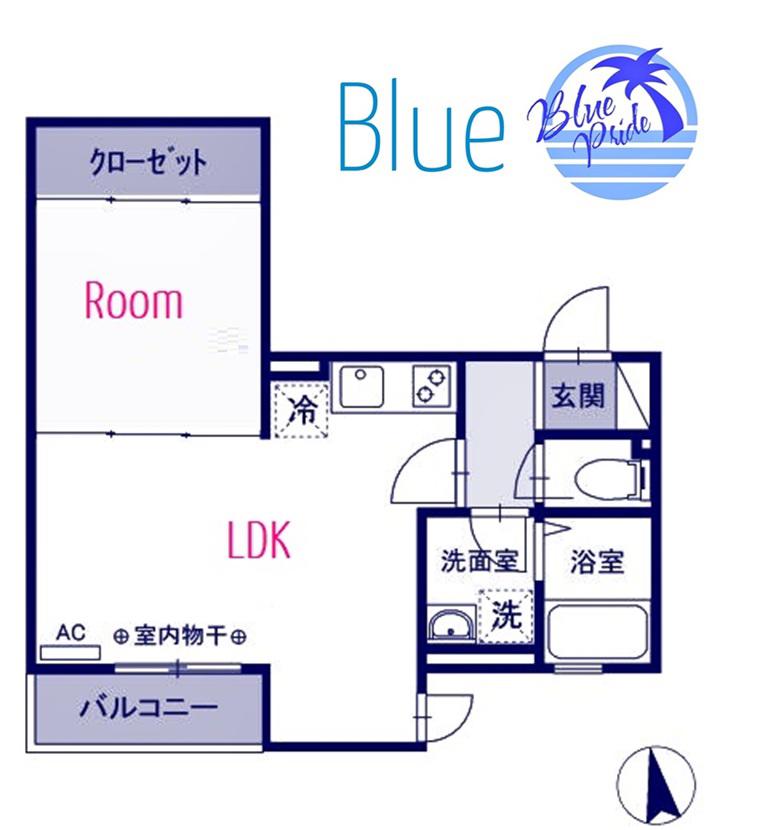 アルウス湘南(1LDK/2階)の間取り写真