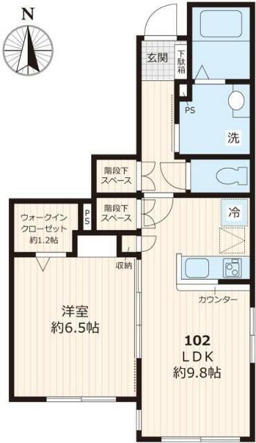 ブランメゾン三軒茶屋(1LDK/1階)の間取り写真