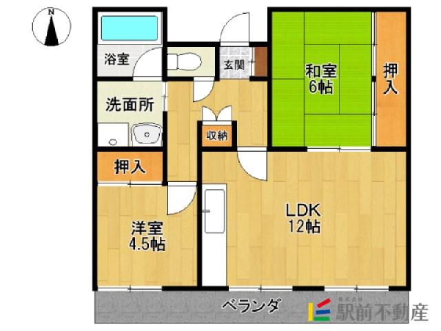 井上マンション(2LDK/2階)の間取り写真