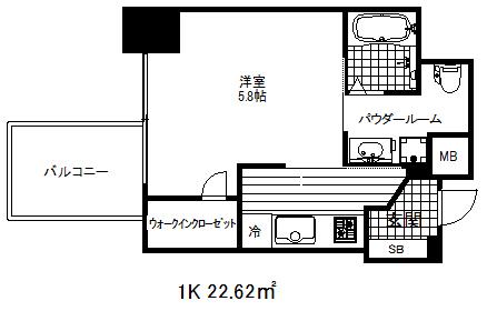 ララプレイス三宮ルミナージュ(1K/12階)の間取り写真