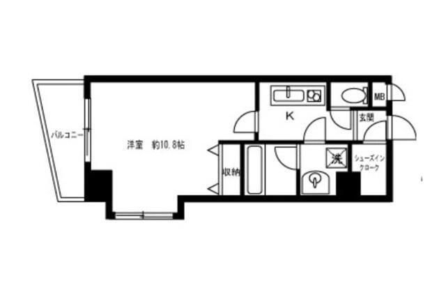 パレステュディオ虎ノ門(1K/2階)の間取り写真