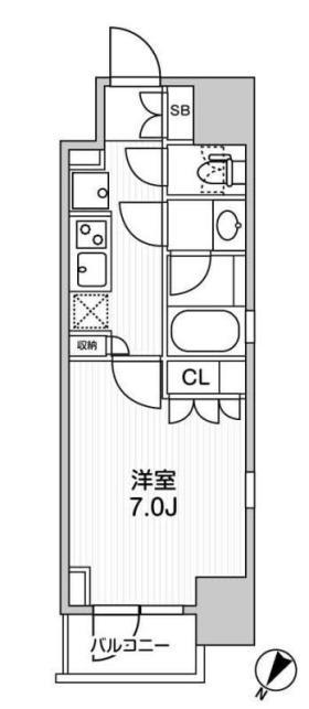 トパーズ町田(1K/10階)の間取り写真