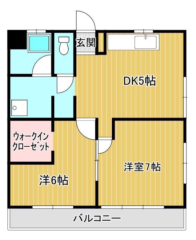 第2サンハイム清水(2DK/1階)の間取り写真