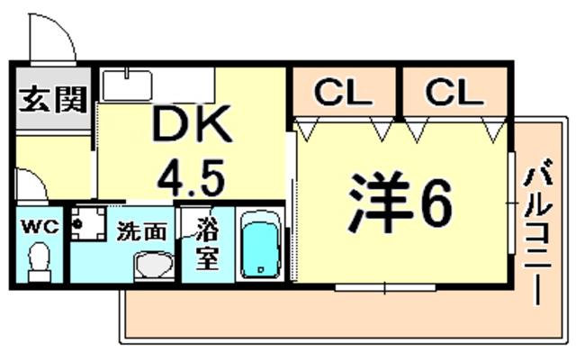 MR.プレジデント(1DK/2階)の間取り写真