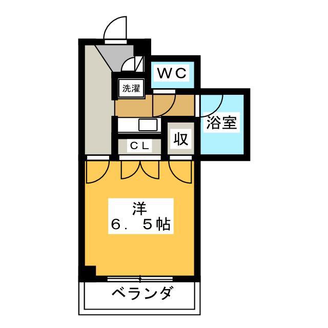 ホリホックイン安西(1K/3階)の間取り写真