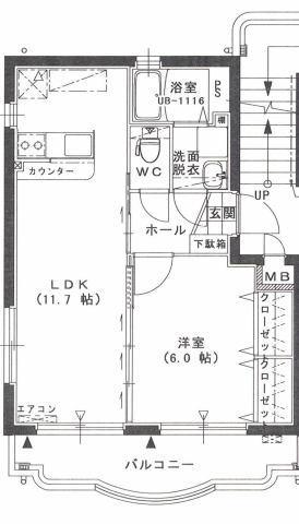 ユーミーハーバービュー(1LDK/1階)の間取り写真