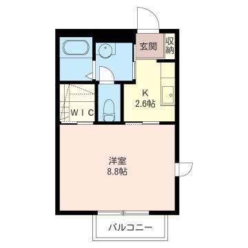 グランパルテールB(1K/1階)の間取り写真