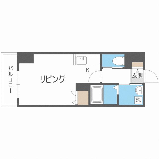 アルファスクエア北15条(1K/14階)の間取り写真