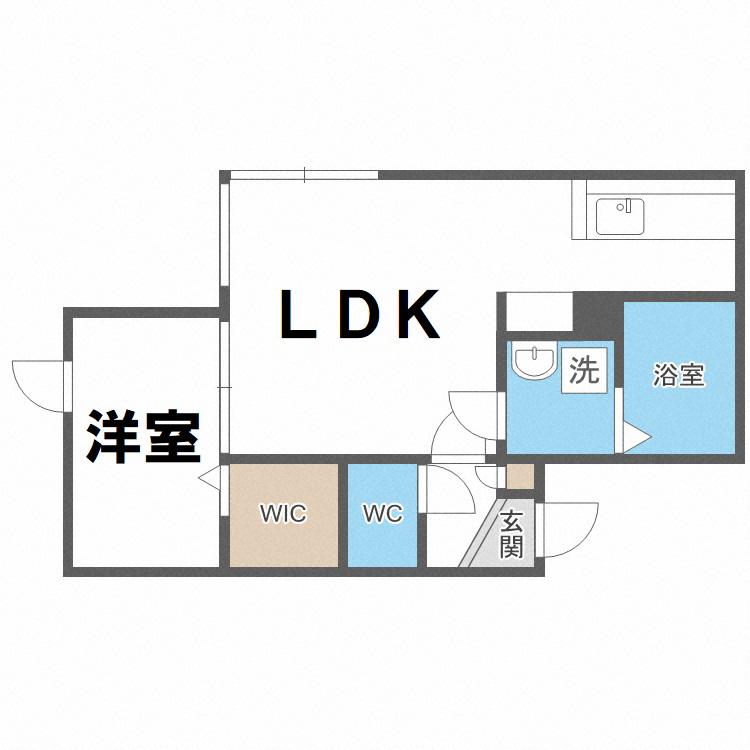 ティーズビレッジ(1LDK/2階)の間取り写真