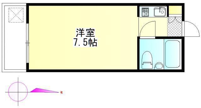 駒込K&Mビル(ワンルーム/1階)の間取り写真