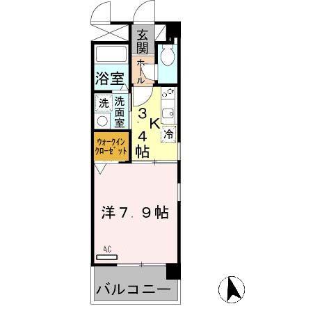 ALCYONE(1K/2階)の間取り写真