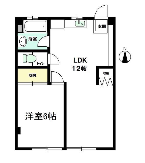 顕正ビル(1LDK/6階)の間取り写真
