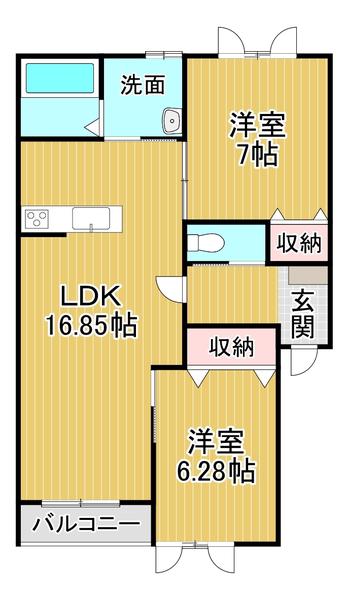 TORRENT(2LDK/2階)の間取り写真