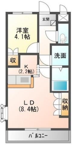 ソレイユ・ビアン(1LDK/1階)の間取り写真