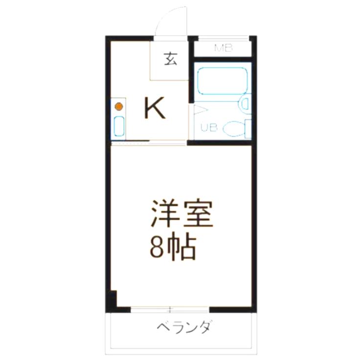 コーポみなみの(1K/3階)の間取り写真