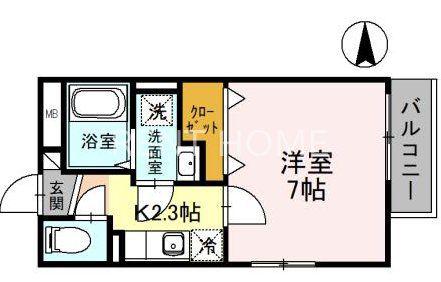 トレーデ(1K/1階)の間取り写真