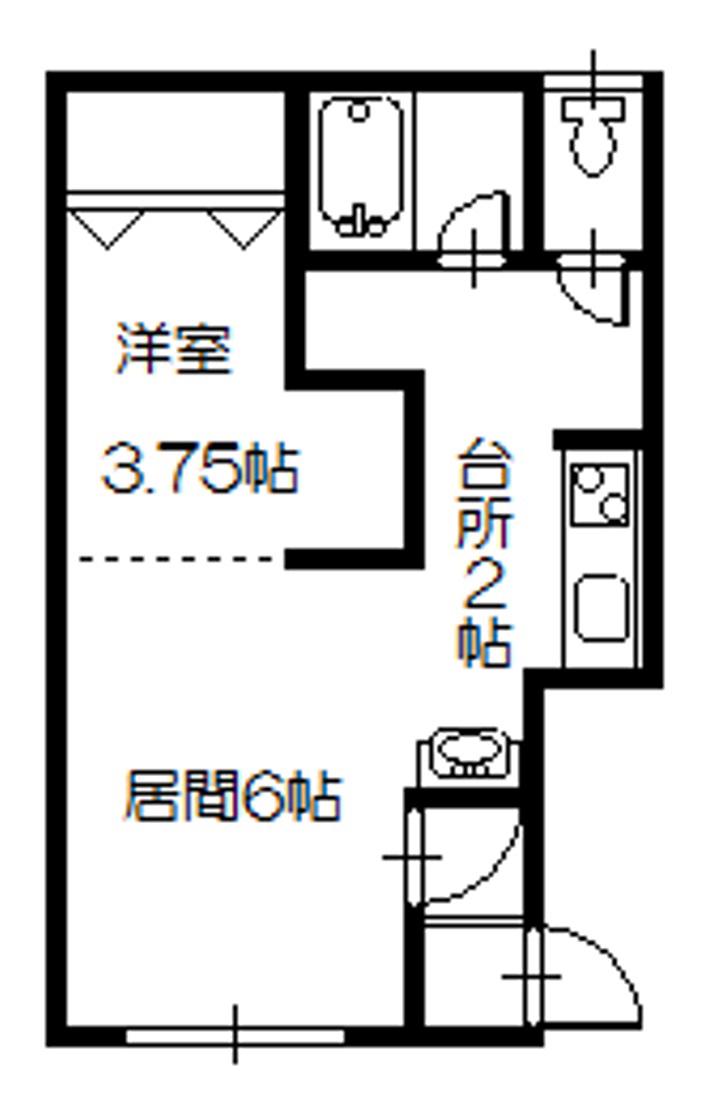 メゾンI(1LDK/2階)の間取り写真
