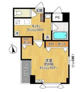登戸ロイヤルマンション(1K/2階)の間取り写真