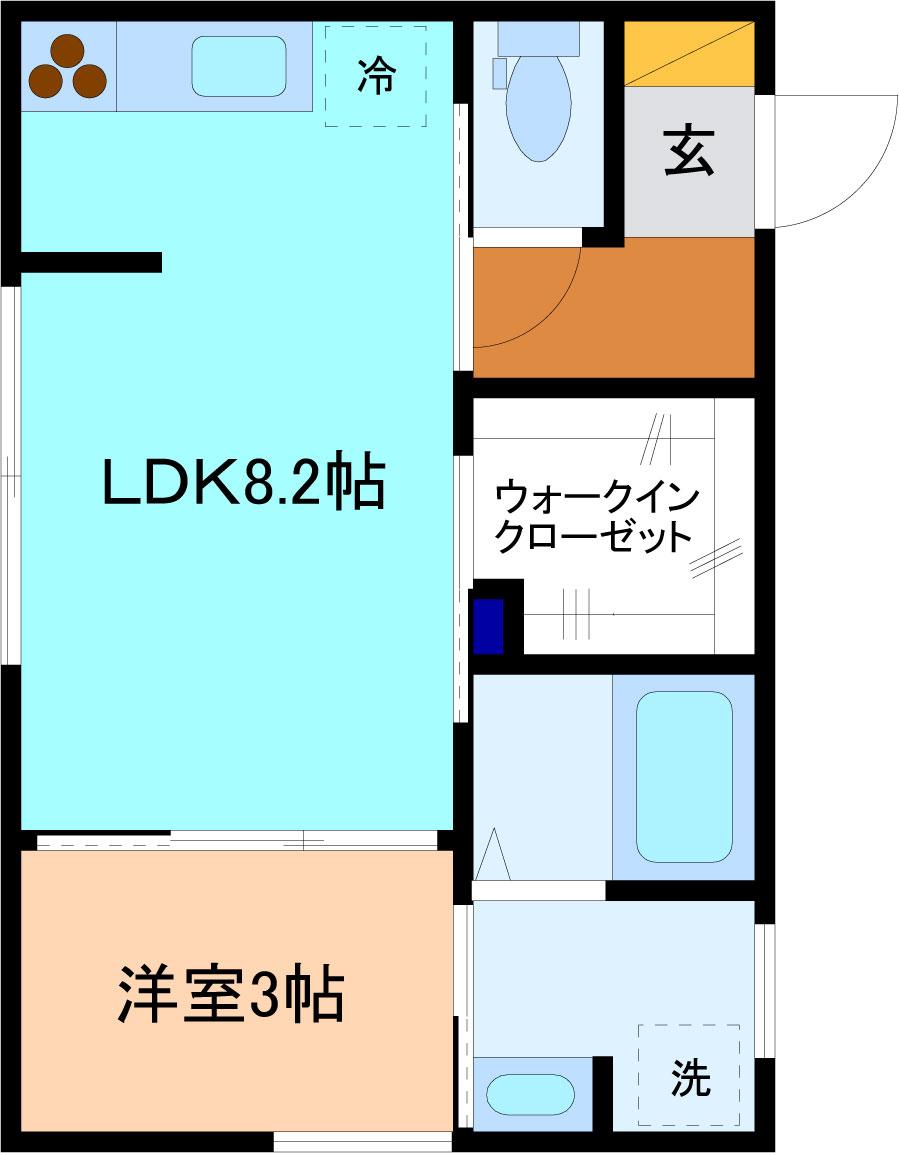 BIOS(1LDK/2階)の間取り写真