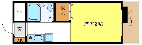 コーポスマイル(1K/2階)の間取り写真
