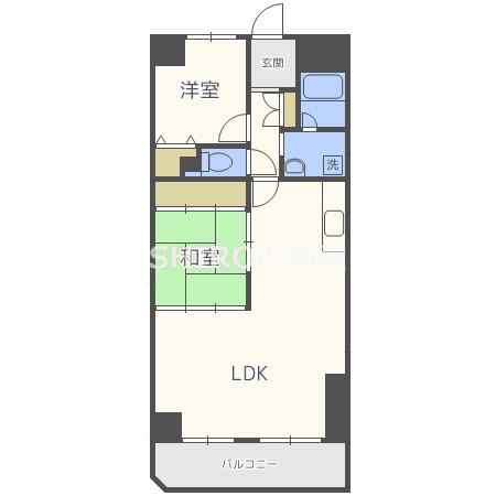 おおきに大阪天満サニーアパートメント(2LDK/3階)の間取り写真