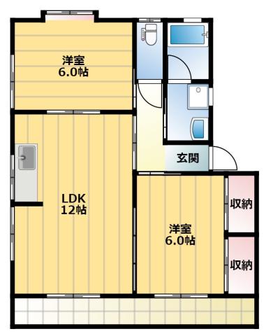 サンプラントA(2LDK/2階)の間取り写真