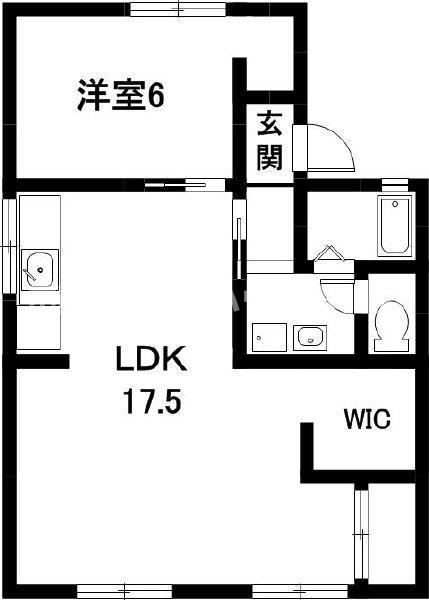 セジュール東山B棟(1LDK/1階)の間取り写真