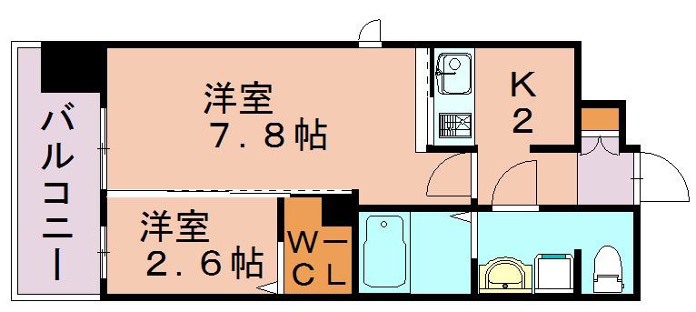 グランフォーレ博多駅東プレミア(1LDK/5階)の間取り写真