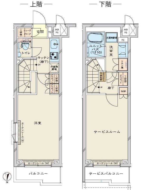 ルーブル川崎鷺沼(1SK/1階)の間取り写真