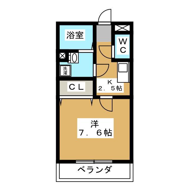 G HOUSE(1K/2階)の間取り写真