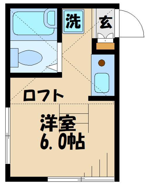 ブルーウィング(ワンルーム/1階)の間取り写真