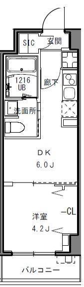 S-RESIDENCE目黒大岡山(1DK/3階)の間取り写真