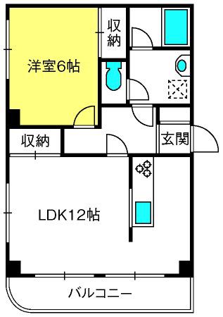 レヴィーハイデンス(1LDK/4階)の間取り写真