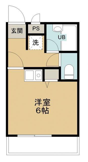 モンシャトー参番館(ワンルーム/1階)の間取り写真