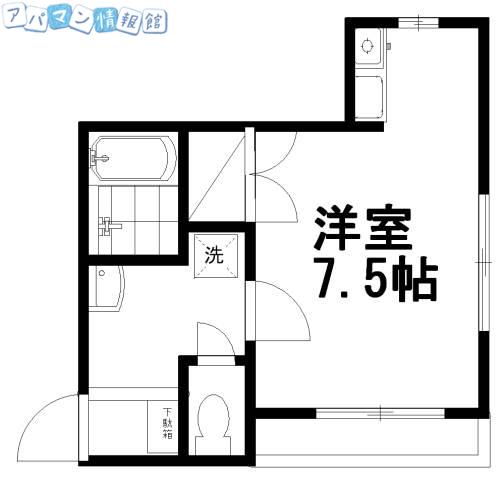 ヴィラYAMADA(ワンルーム/1階)の間取り写真