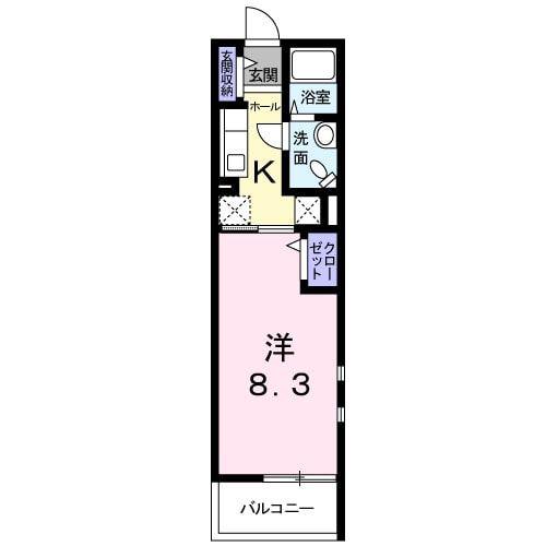 グラン アルカンシェル(1K/3階)の間取り写真